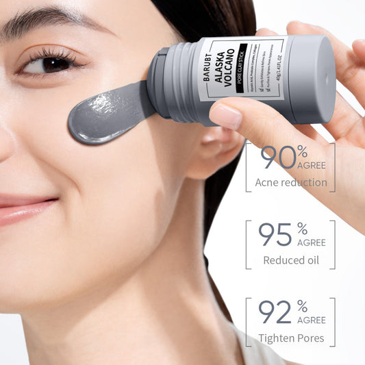 Alaska Volcano Pore Clay Stick Cleansing Blackhead Remover Face Mask Stick with Natural Clay Gentle Exfoliating Smoothing Skin Non-Drying Skincare