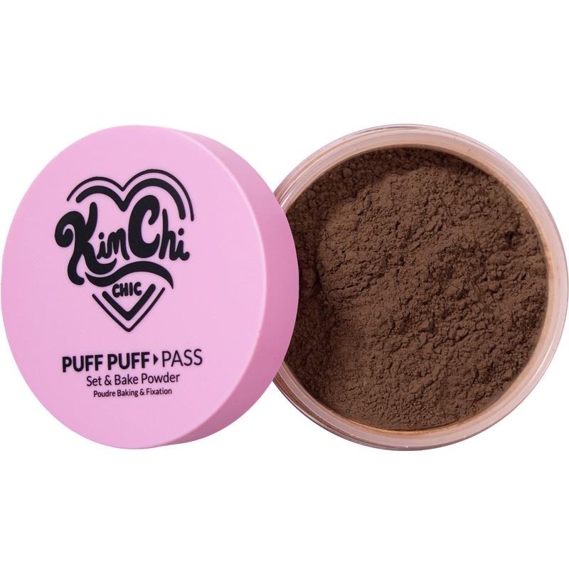 KimChi Chic Puff Puff Pass Set & Bake Powder with Rice Powder & Vitamin-E, Lightweight & Translucent Makeup, Cosmetic Setting Powder-XDX