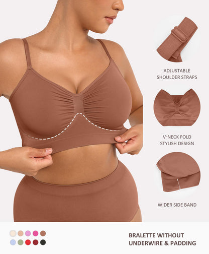 Women's Wireless Bra Comfort Bralettes No Underwire Unlined Cami Bra Seamless Tshirt Bras Sports Bra Bralette Basic Comfortable Fit Womenswear Everyday Up to 44DD Super Brand Day #Summervibes