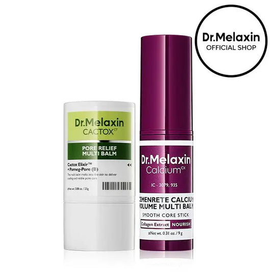 [Dr.Melaxin Official] Cactox & Collagen Multi Pore Firming Duo with Cactus Cooling & Eye Care Stick for Visible Pore Refining and Skin Repair