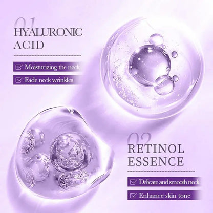 Reduces Wrinkles and Double Chin,Five Rollers for All Around Massage,Neck Firming Cream,Collagen Neck Cream,Relieves Edema,Suitable for Wrinkled Skin,with Hyaluronic Acid,VitaminC+E.