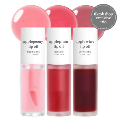 Nooni Korean Apple Lip Tint Stain Glossy Lip Stain, Tinting & Long Lasting, Moisturizing Lip Care, Hydrate Lipgloss, Travel-Friendly, Smooth Oil Moisture, All Skin Types Travelfriendly Smoothing