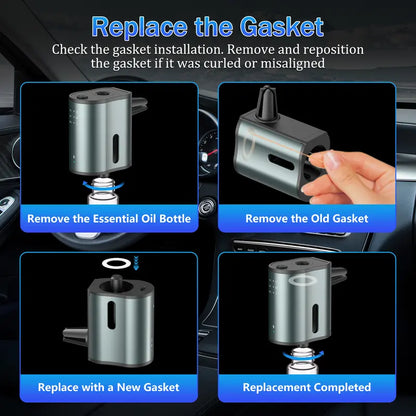 Smart Car Air Freshener with Three Adjustable Concentration Scent Levels, Portable Waterless Car Diffuser Air Freshener Car Aromatherapy Diffuser, 3*10ML Natural Perfume