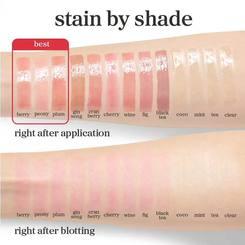 Nooni Korean Apple Lip Tint Stain Glossy Lip Stain, Tinting & Long Lasting, Moisturizing Lip Care, Hydrate Lipgloss, Travel-Friendly, Smooth Oil Moisture, All Skin Types Travelfriendly Smoothing