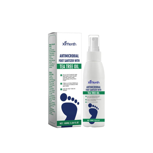Tea Tree Oil Foot Spray - Plantar Moisturizing Deodorant for Odor Control & Dry Feet Care, Natural Foot Sanitizer with Antifungal Properties,Ximonth Clear Foot Sanitizer Spray,for Foot & Shoe Freshness