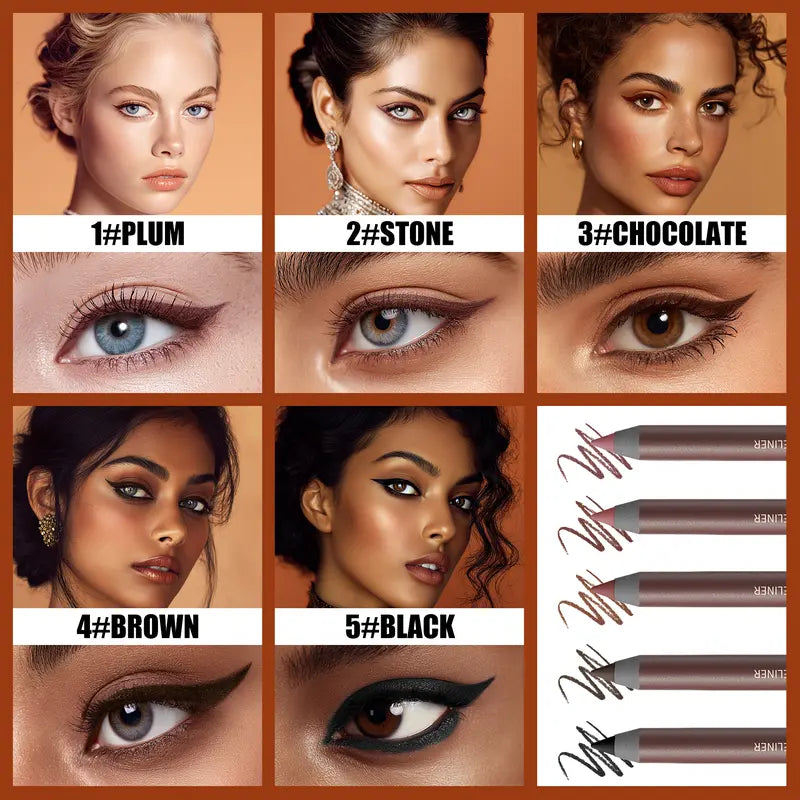24HR Waterproof Eyeliner Pencil, Smudge-Proof Long-Lasting Eye Liner, Smooth Creamy Formula, Easy Apply Eye Makeup for Daily Wear & Party Looks.