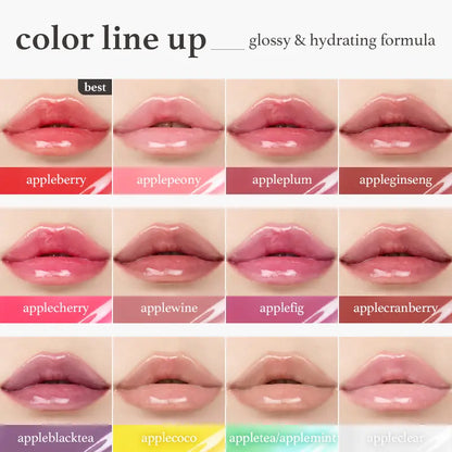 Nooni Korean Apple Lip Tint Stain Glossy Lip Stain, Tinting & Long Lasting, Moisturizing Lip Care, Hydrate Lipgloss, Travel-Friendly, Smooth Oil Moisture, All Skin Types Travelfriendly Smoothing