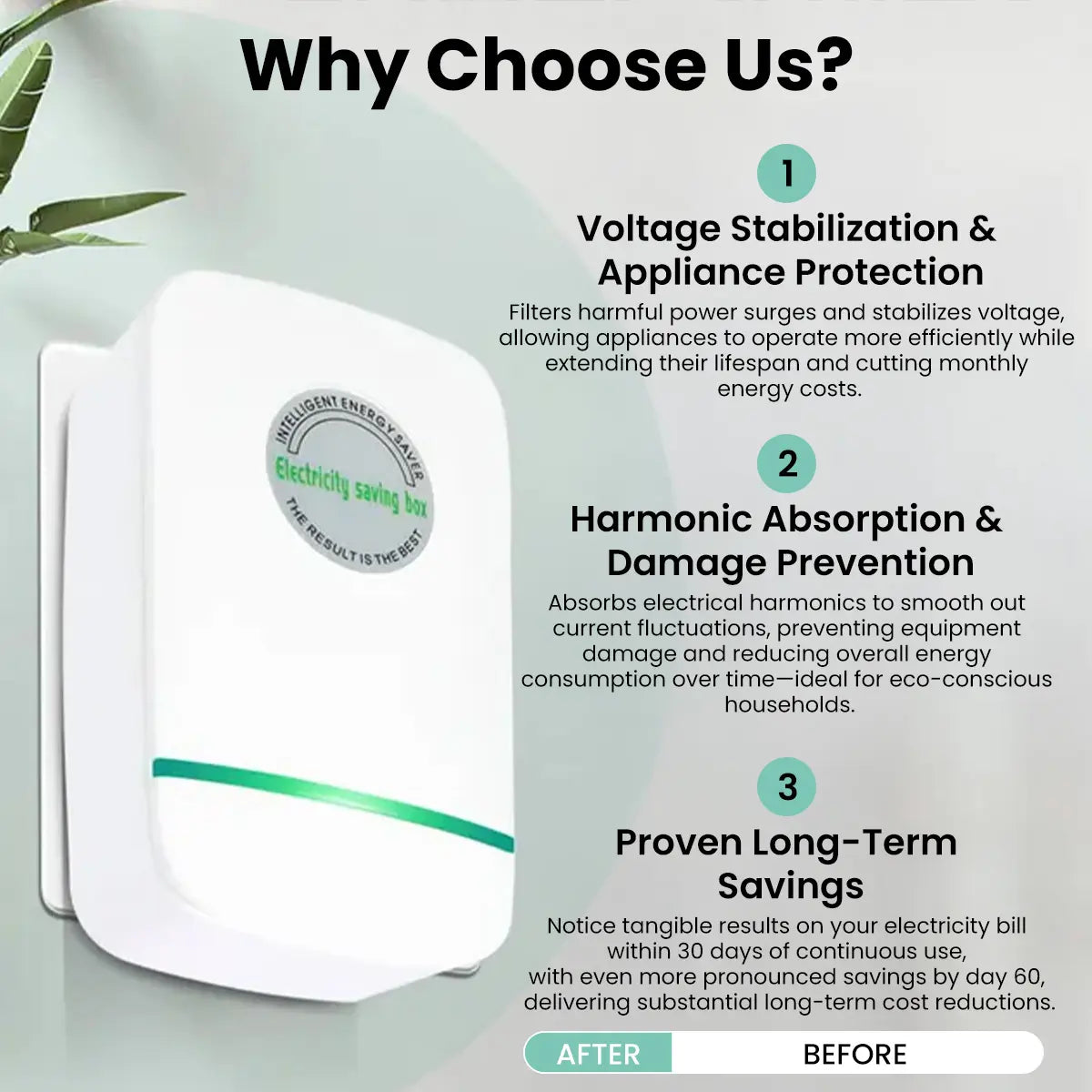 Plug-In Power Box with US Plug 2026 Updated Design, Compatible with 90–250V Input Range
