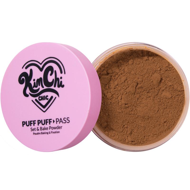 KimChi Chic Puff Puff Pass Set & Bake Powder with Rice Powder & Vitamin-E, Lightweight & Translucent Makeup, Cosmetic Setting Powder-XDX