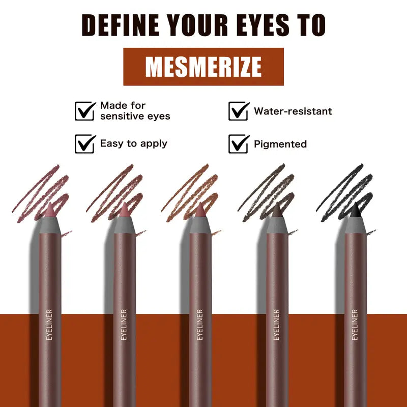 24HR Waterproof Eyeliner Pencil, Smudge-Proof Long-Lasting Eye Liner, Smooth Creamy Formula, Easy Apply Eye Makeup for Daily Wear & Party Looks.