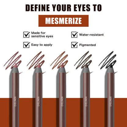 24HR Waterproof Eyeliner Pencil, Smudge-Proof Long-Lasting Eye Liner, Smooth Creamy Formula, Easy Apply Eye Makeup for Daily Wear & Party Looks.