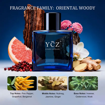 Midnight Marine Eau De Parfum 50ml Unisex | Aromatic Aquatic Ocean Fresh Woody Perfume with Bergamot Coconut Amber | Long Lasting Luxury Arabian Fragrance for Men Women | Premium Gift