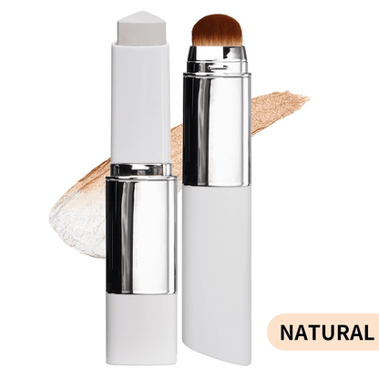 [OFFICIAL ELROEL PRODUCT] 🎉Last Day - BUY 1 GET 1 FREE🎉ELROEL BLANC Cover Cream Stick V w/ Detachable Brush - Korean Skin Care Color-Changing Foundation Stick with Collagen Capsules (0.45 oz)