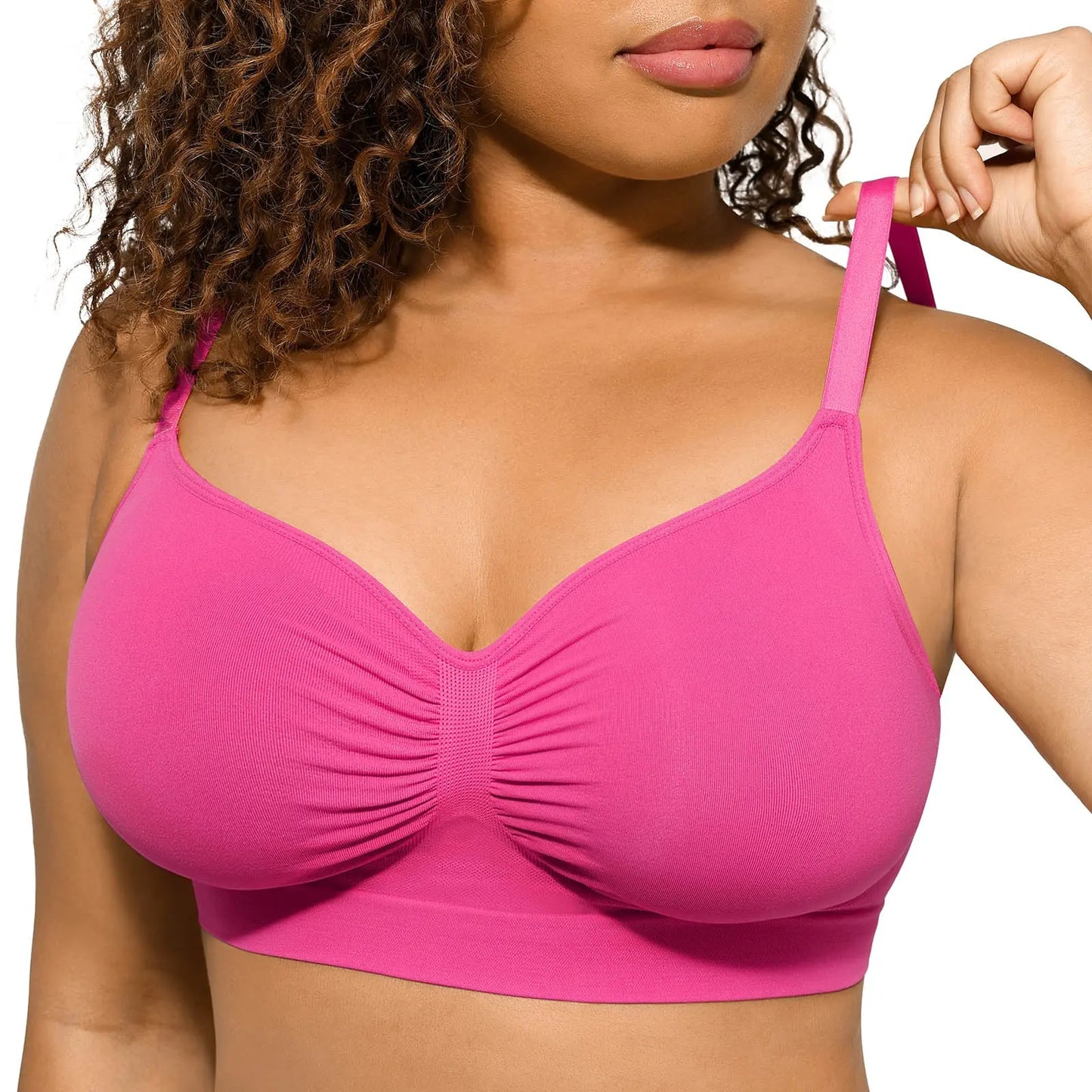 Women's Wireless Bra Comfort Bralettes No Underwire Unlined Cami Bra Seamless Tshirt Bras Sports Bra Bralette Basic Comfortable Fit Womenswear Everyday Up to 44DD Super Brand Day #Summervibes