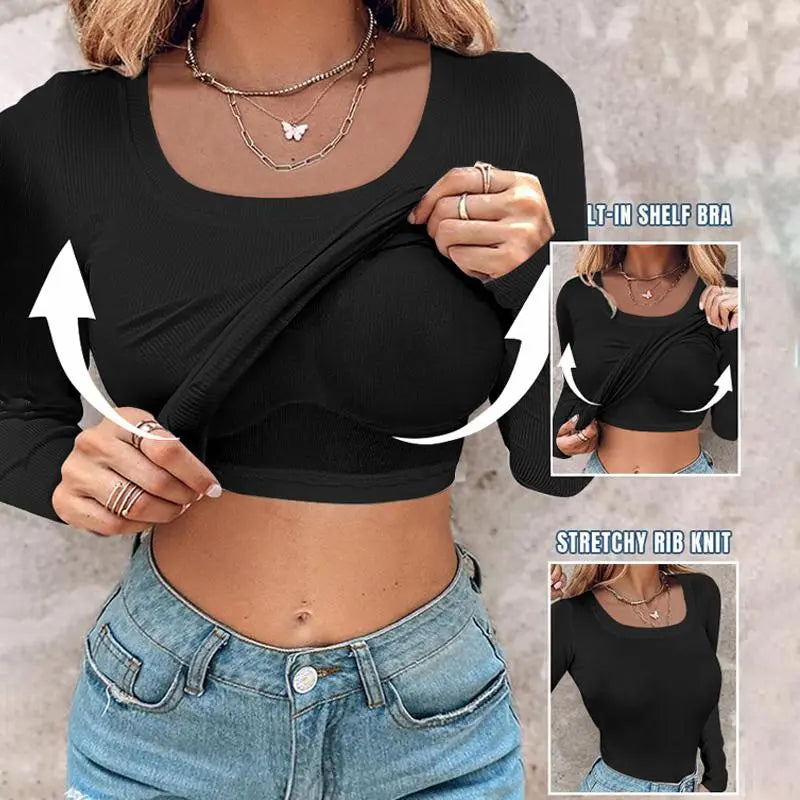 ChicMe Built-in Bra Tank Top Ribbed Racerback Tops Women Going Out Tops Everyday Basic Tanks Padded Tops