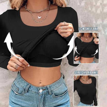 ChicMe Built-in Bra Tank Top Ribbed Racerback Tops Women Going Out Tops Everyday Basic Tanks Padded Tops