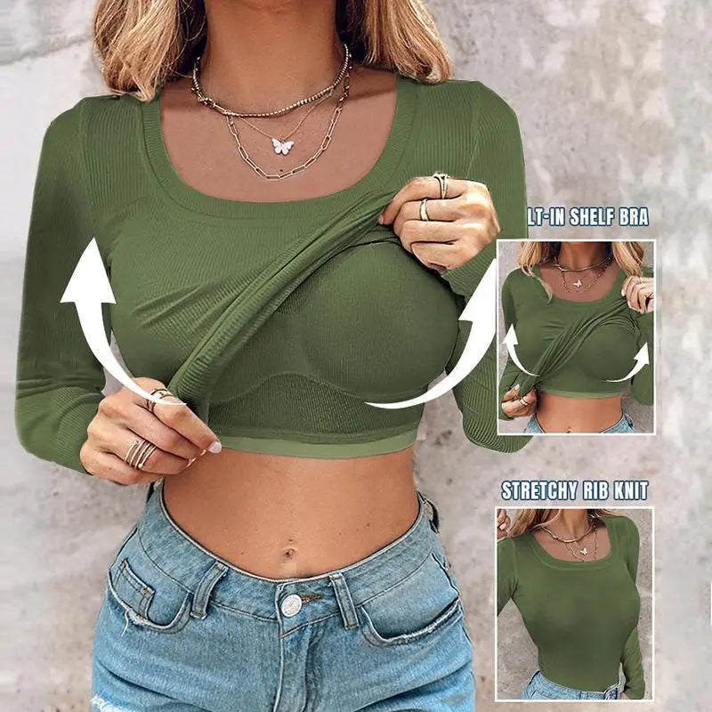 ChicMe Built-in Bra Tank Top Ribbed Racerback Tops Women Going Out Tops Everyday Basic Tanks Padded Tops