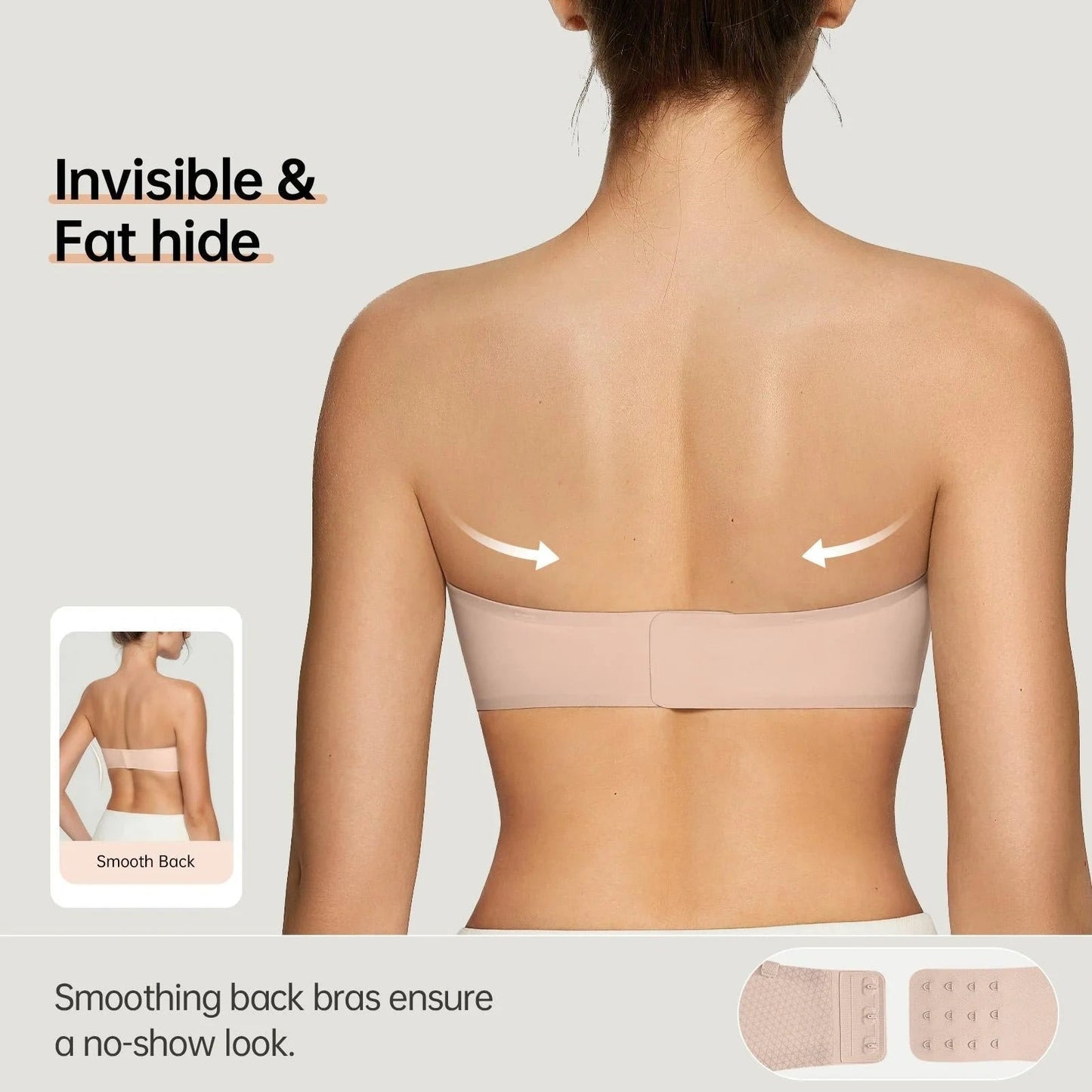 💞Womens Strapless Bras Push Up Bandeau Bra Non Slip Wireless Supportive Padded Bras Seamless Comfortable Tube Jelly Bra