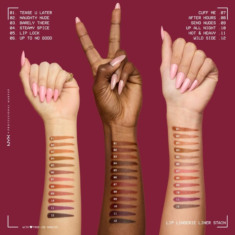 Lip Lingerie Sculpting Lip Liner Stain - Lightweight, Transfer-Proof, Waterproof, NYX Professional Makeup