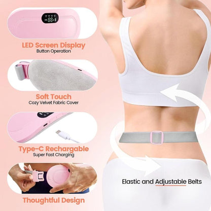 Menstrual Heating Pad Smart Uterus Warmer Belt, Cordless Heating Pad, Electric Waist Belt, Waist-Vibrating Abdominal Massager #TOP PICKS