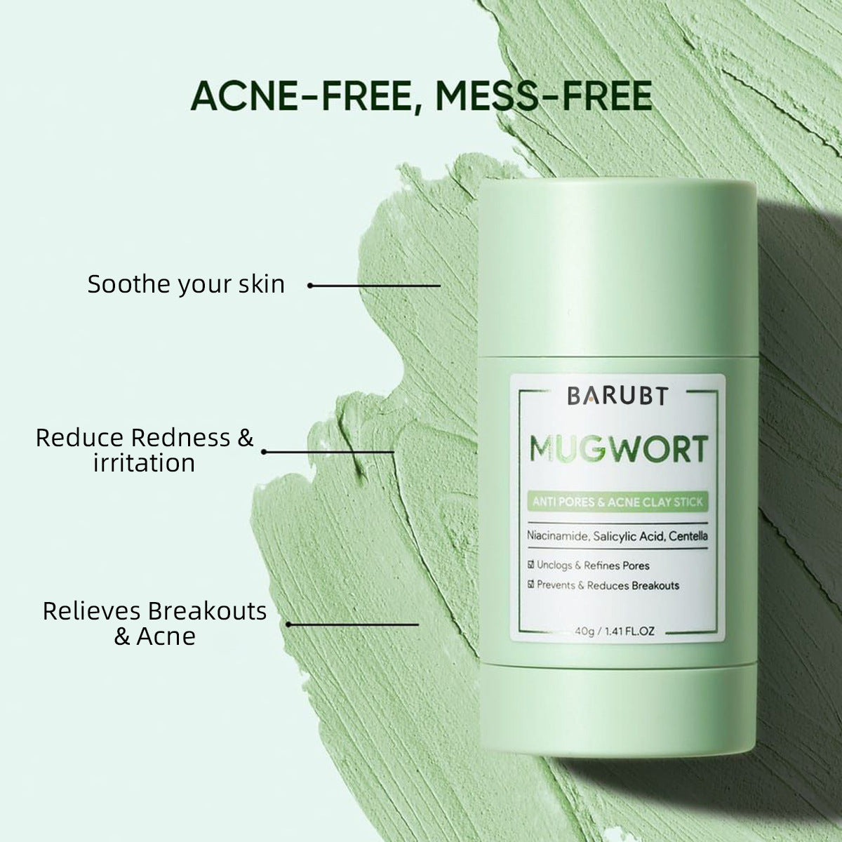 Alaska Volcano Pore Clay Stick Cleansing Blackhead Remover Face Mask Stick with Natural Clay Gentle Exfoliating Smoothing Skin Non-Drying Skincare