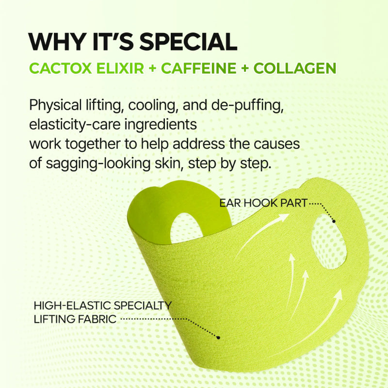 CACTOX V-LIFTING MEWING BAND with Cactus Cooling Reduce Puffiness & Pore Tightening for Visible Pore Care Skin Repair