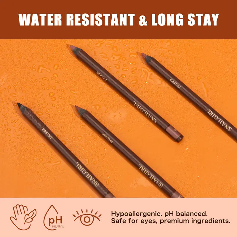 24HR Waterproof Eyeliner Pencil, Smudge-Proof Long-Lasting Eye Liner, Smooth Creamy Formula, Easy Apply Eye Makeup for Daily Wear & Party Looks.