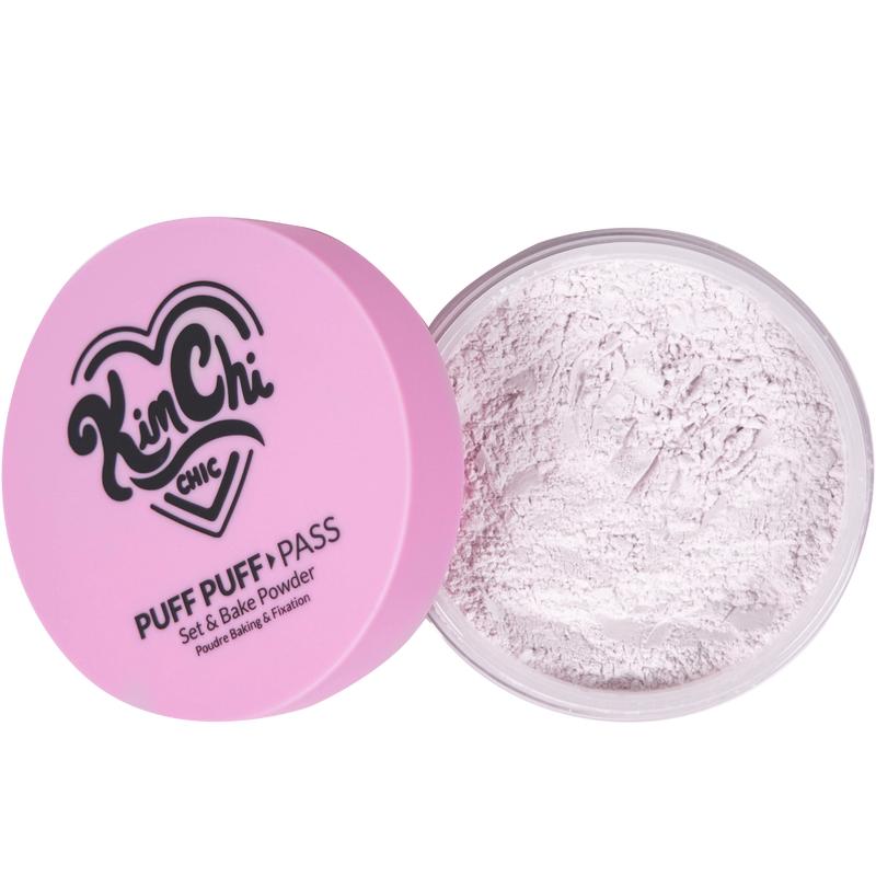 KimChi Chic Puff Puff Pass Set & Bake Powder with Rice Powder & Vitamin-E, Lightweight & Translucent Makeup, Cosmetic Setting Powder-XDX