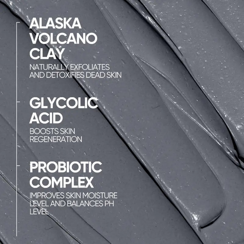 Alaska Volcano Pore Clay Stick Cleansing Blackhead Remover Face Mask Stick with Natural Clay Gentle Exfoliating Smoothing Skin Non-Drying Skincare