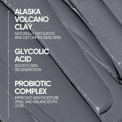 Alaska Volcano Pore Clay Stick Cleansing Blackhead Remover Face Mask Stick with Natural Clay Gentle Exfoliating Smoothing Skin Non-Drying Skincare