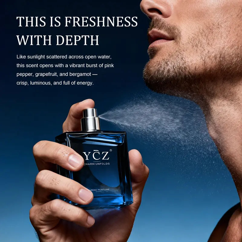 Midnight Marine Eau De Parfum 50ml Unisex | Aromatic Aquatic Ocean Fresh Woody Perfume with Bergamot Coconut Amber | Long Lasting Luxury Arabian Fragrance for Men Women | Premium Gift