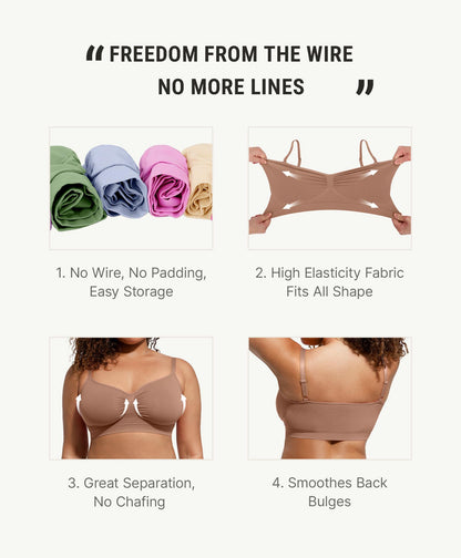 Women's Wireless Bra Comfort Bralettes No Underwire Unlined Cami Bra Seamless Tshirt Bras Sports Bra Bralette Basic Comfortable Fit Womenswear Everyday Up to 44DD Super Brand Day #Summervibes
