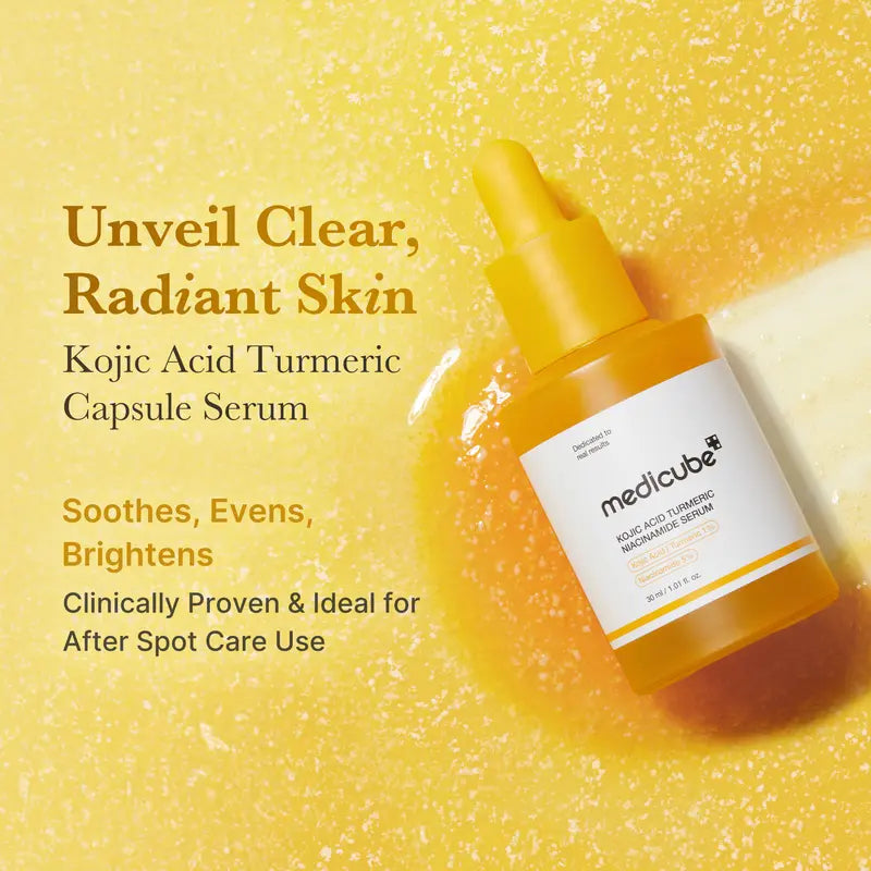 Kojic Acid Turmeric Power Duo for Face & body | Ideal for Troubled Skin & Use After Spot Care | Soothing & Calming with Kojic Acid, Turmeric, Niacinamide