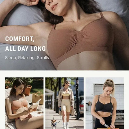 Women's Wireless Bra Comfort Bralettes No Underwire Unlined Cami Bra Seamless Tshirt Bras Sports Bra Bralette Basic Comfortable Fit Womenswear Everyday Up to 44DD Super Brand Day #Summervibes