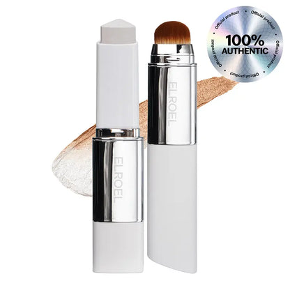 [OFFICIAL ELROEL PRODUCT] 🎉Last Day - BUY 1 GET 1 FREE🎉ELROEL BLANC Cover Cream Stick V w/ Detachable Brush - Korean Skin Care Color-Changing Foundation Stick with Collagen Capsules (0.45 oz)