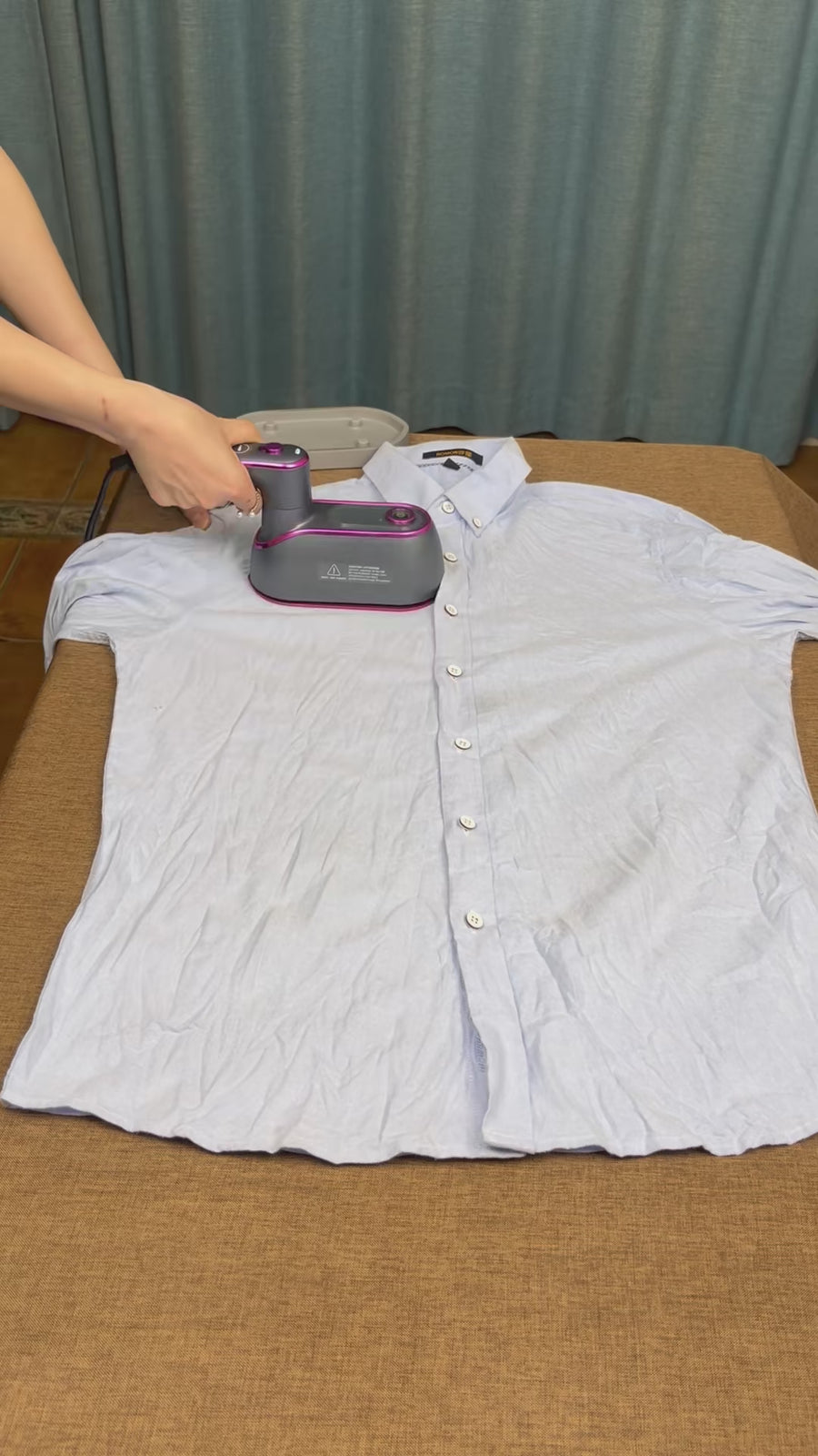 2-in-1 Steam Iron & Clothes Steamer - Handheld Portable Garment Wrinkle Remover, Fast Heat-Up, Large Soleplate, 150ml Water Tank - Lightweight for Home, Travel video 4