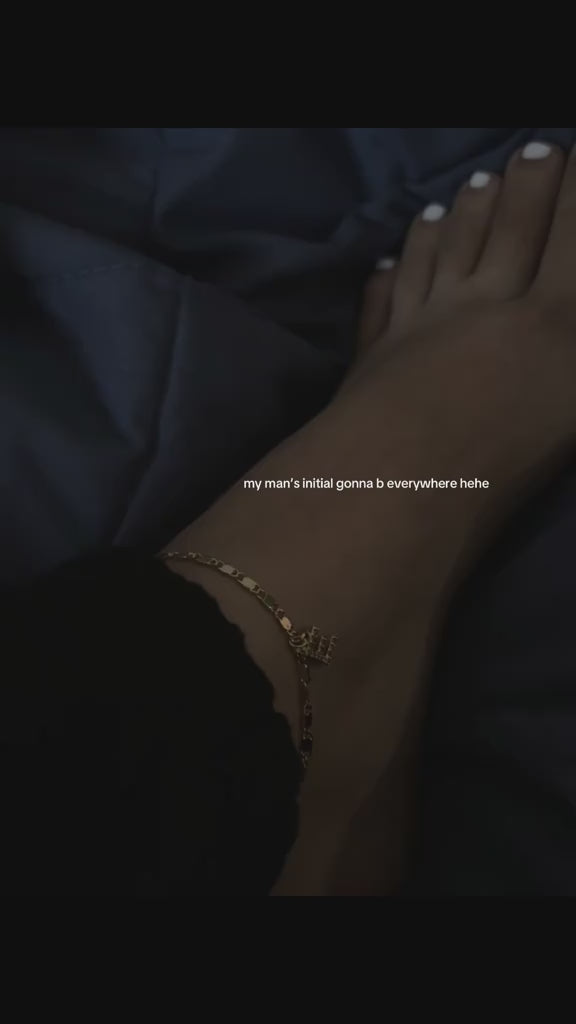 Letter Layered Ankle Bracelets for Women Dainty Chain Initial Pendant Anklets Set Hypoallergenic A-Z Gifts for Girls Trendy Adjustable Size Waterproof Costume Accessories video 1
